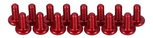 CNC Racing Ducati Aluminum screws kit (15 pcs) fairing- red