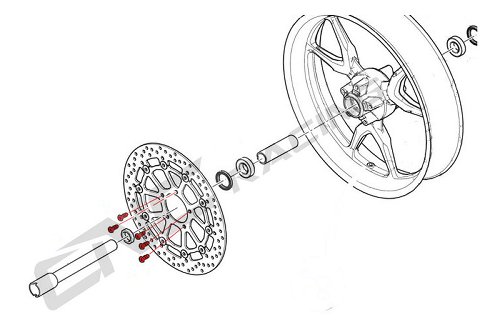 CNC Racing Screws set front, rear brake disc, M8x20, 5 pcs.,