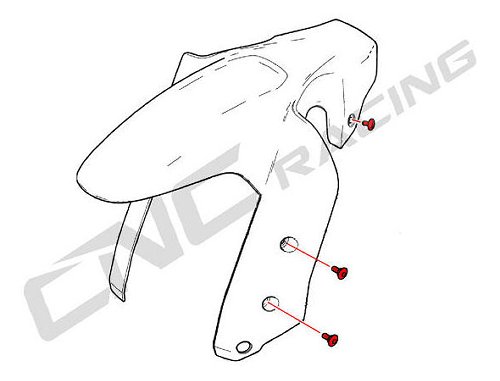 CNC Racing Ducati Schutzblech vorn Scharubensatz Alu (6 pcs)