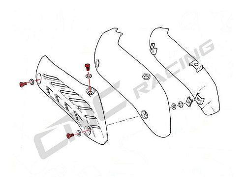 CNC Racing Auspuff-Hitzeschutzschraubensatz Alu (3st) -