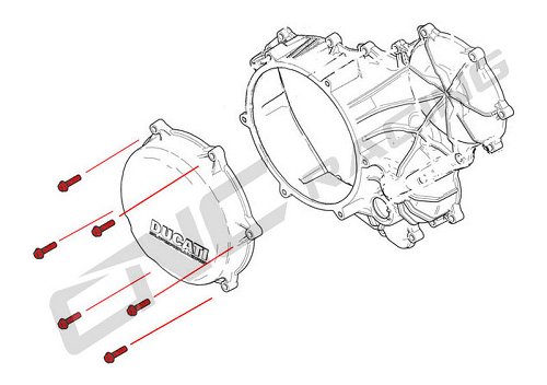 CNC Racing Kit viti cover frizione, M6x25, 6Pz, Titanio -