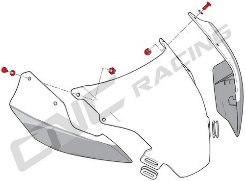 CNC Racing Kit viti cupolino originale, 4 pz., nero -
