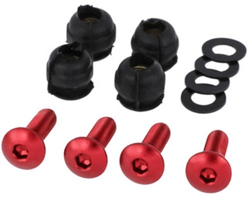 CNC Racing Schraubensatz, Windschutzscheibe, 4 Stk., rot -