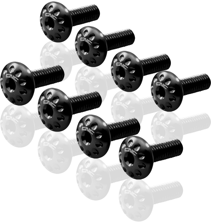 CNC Racing Screw kit, Fairing, M5x12, 8 pcs., black - Ducati Spare