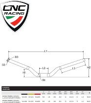 CNC Racing Ø1-1/8 inch tapered handlebar length 840mm,