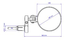 CNC Racing Bar end mirror, Rocket, Ø81mm, right, black -