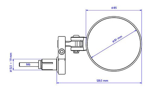 CNC Racing Rétroviseur, Rocket, gauche, Ø81mm, noir -