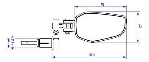 CNC Racing Specchio bar-end, EVO, nero, destro - universale