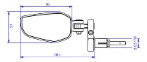 CNC Racing Lenkerendspiegel, EVO, links, schwarz - Universal