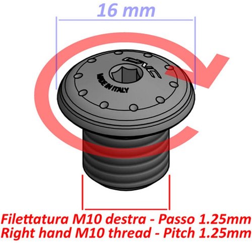 CNC-Racing tappo cieco per montaggio a specchio, filettatura