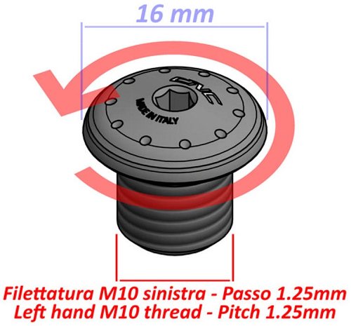 CNC Racing blanking plug for mirror mount, left-hand thread,