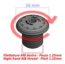 CNC Racing Tappo foro specchio, Filettatura DX, M8x1,25,