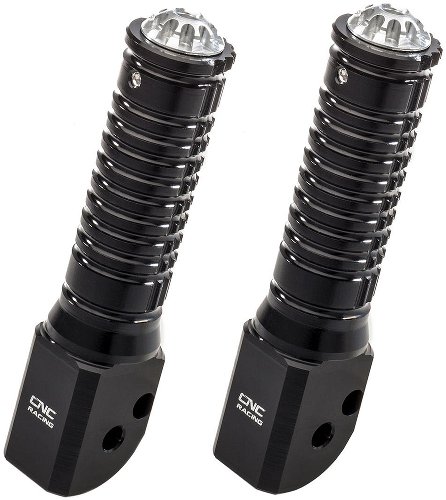 CNC Racing Sozius-Fußrasten, klappbar, schwarz geeignet für