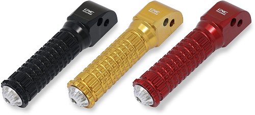 CNC Racing Sozius-Fußrasten, klappbar, schwarz geeignet für