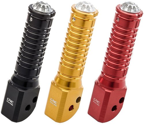 CNC Racing Sozius-Fußrasten, klappbar, schwarz geeignet für