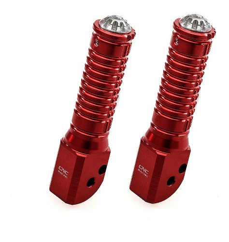 CNC Racing Ducati Passenger fold up footpegs Scrambler red