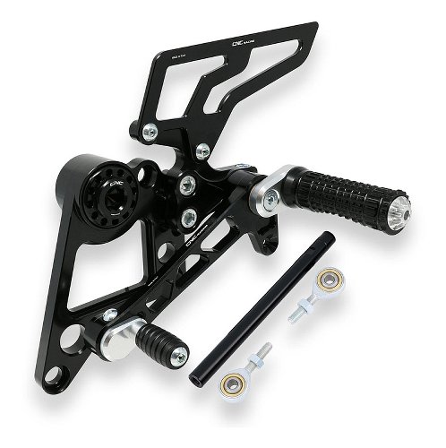 CNC Racing Adjustable rear sets, black - Ducati Hypermotard