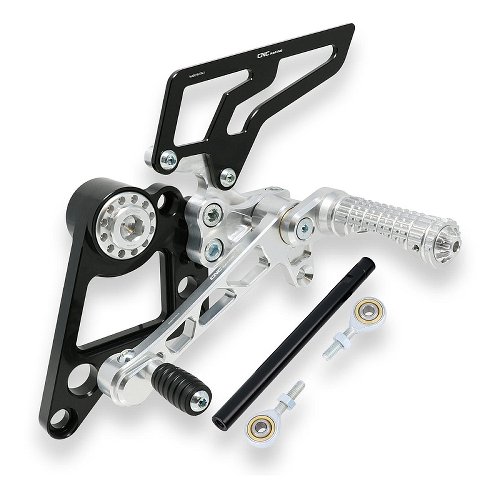 CNC Racing Adjustable rear sets, silver - Ducati Hypermotard