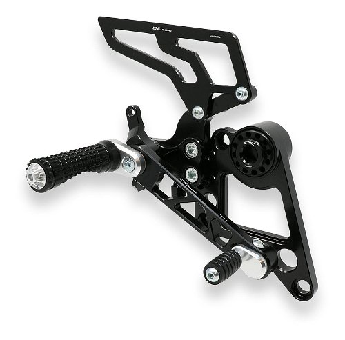 CNC Racing Adjustable rear sets, black - Ducati Monster