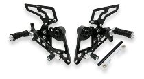 CNC Racing Adjustable rear sets, black - Ducati Monster