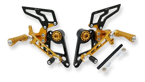 CNC Racing Adjustable rear sets, gold - Ducati Monster