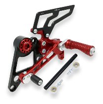 CNC Racing Adjustable rear sets, red - Ducati Monster