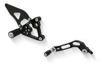 CNC Racing Adjustable rear sets, black - Ducati SBK