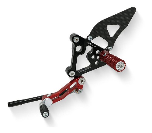 CNC Racing Adjustable rear sets, red - Ducati Superbike