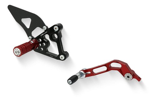 CNC Racing Adjustable rear sets, red - Ducati Superbike