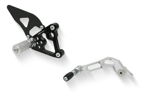 CNC Racing Adjustable rear sets, silver - Ducati Superbike