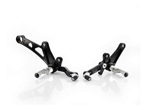 CNC Racing Adjustable rear sets, black - Ducati Diavel 1200