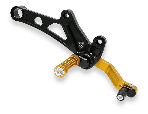 CNC Racing Adjustable rear sets, black-gold - Ducati Diavel