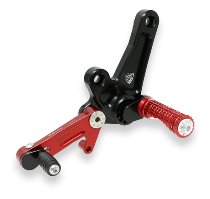 CNC Racing Adjustable rear sets, black-red - Ducati Diavel