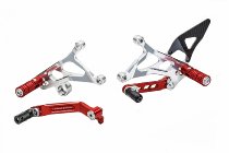 CNC Racing Adjustable rear sets, limited edition, red-silver