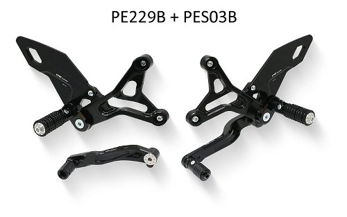 CNC Racing Pedane pilota regolabili, nero - MV Agusta