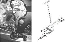 CNC Racing Adjustable rear sets, Reverse shifting, black -