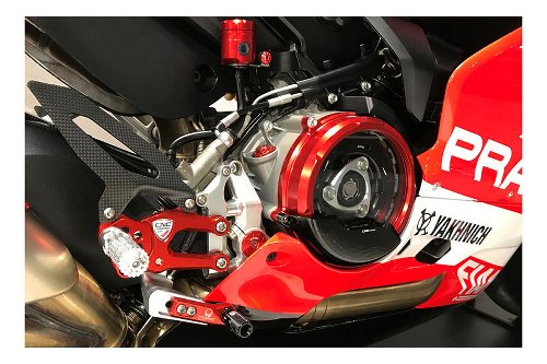 CNC Racing Adjustable Rear sets, RPS, PRAMAC, red - Ducati