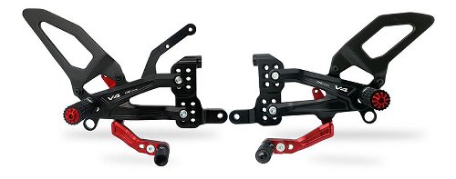 CNC Racing Adjustable rear sets RPS, folding, Carbonium,