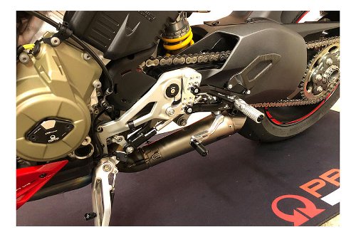 CNC Racing Adjustable rearsets, Carbon, PRAMAC, black -