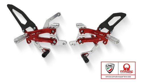 CNC Racing verstellbare Fußrastenanlage, Carbon, PRAMAC,