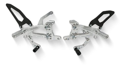 CNC Racing verstellbare Fußrastenanlage, Carbon, silber -