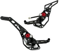 CNC Racing Adjustable rear sets, rider, black - Ducati