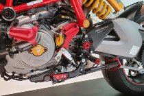 CNC Racing Adjustable rear sets rider, black-red - Ducati