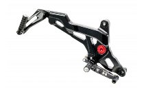 CNC Racing Adjustable rear sets TOURING, folding, black -