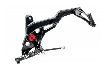 CNC Racing Adjustable rear sets TOURING, folding, black -