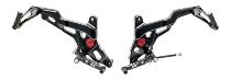 CNC Racing Adjustable rear sets TOURING, folding, black -