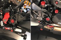 CNC Racing Adjustable rear sets, folding, black - Ducati