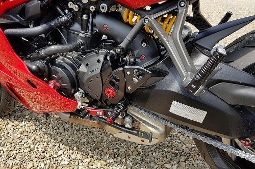 CNC Racing Pedane regolabili, pieghevole, nero - Ducati