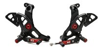 CNC Racing Adjustable rear sets, folding, black - Ducati