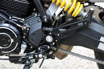 CNC Racing Adjustable rear sets, folding, black - Ducati